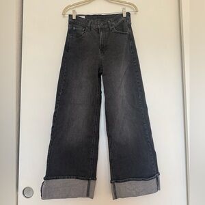 Gap Black High Rise Stride Wide-Leg Jeans Size 27/4P